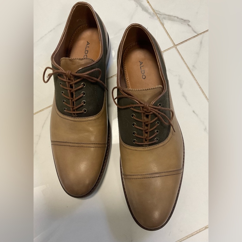 ALDO - RENN - Men's Shoes - CAP TOE OXFORD - TAUPE &
OLIVE Leather - Siz…